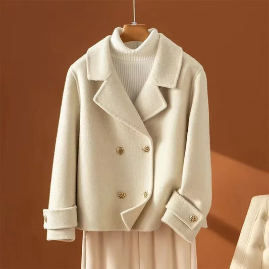 Double-Sided Wool-Blend Long Coat