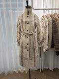 Belted Straight Wool-Blend Coat