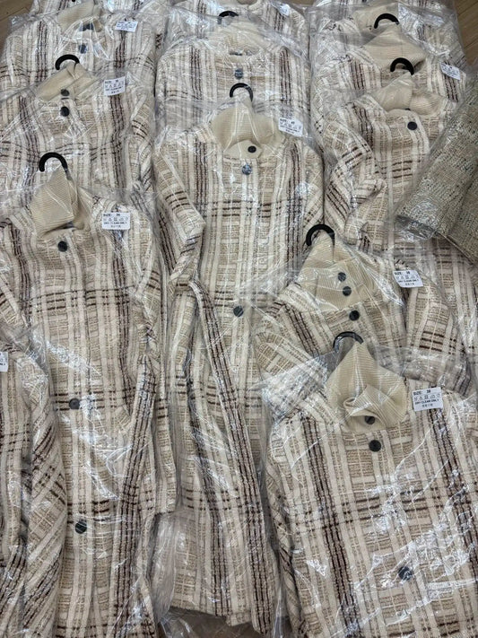 Belted Straight Wool-Blend Coat